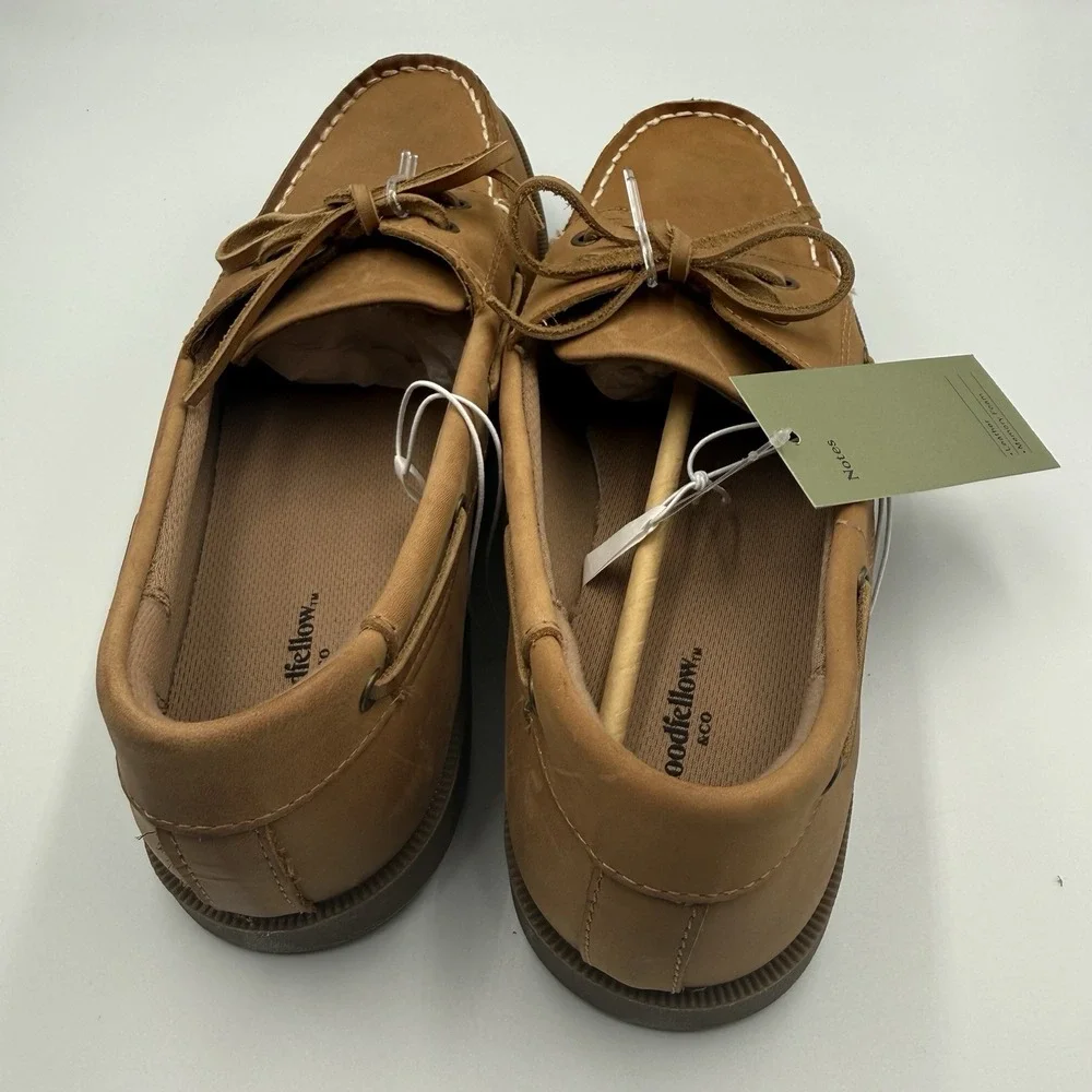 Goodfellow & Co Bennett Boat Shoes Men's Size 10 Cognac Leather NWT